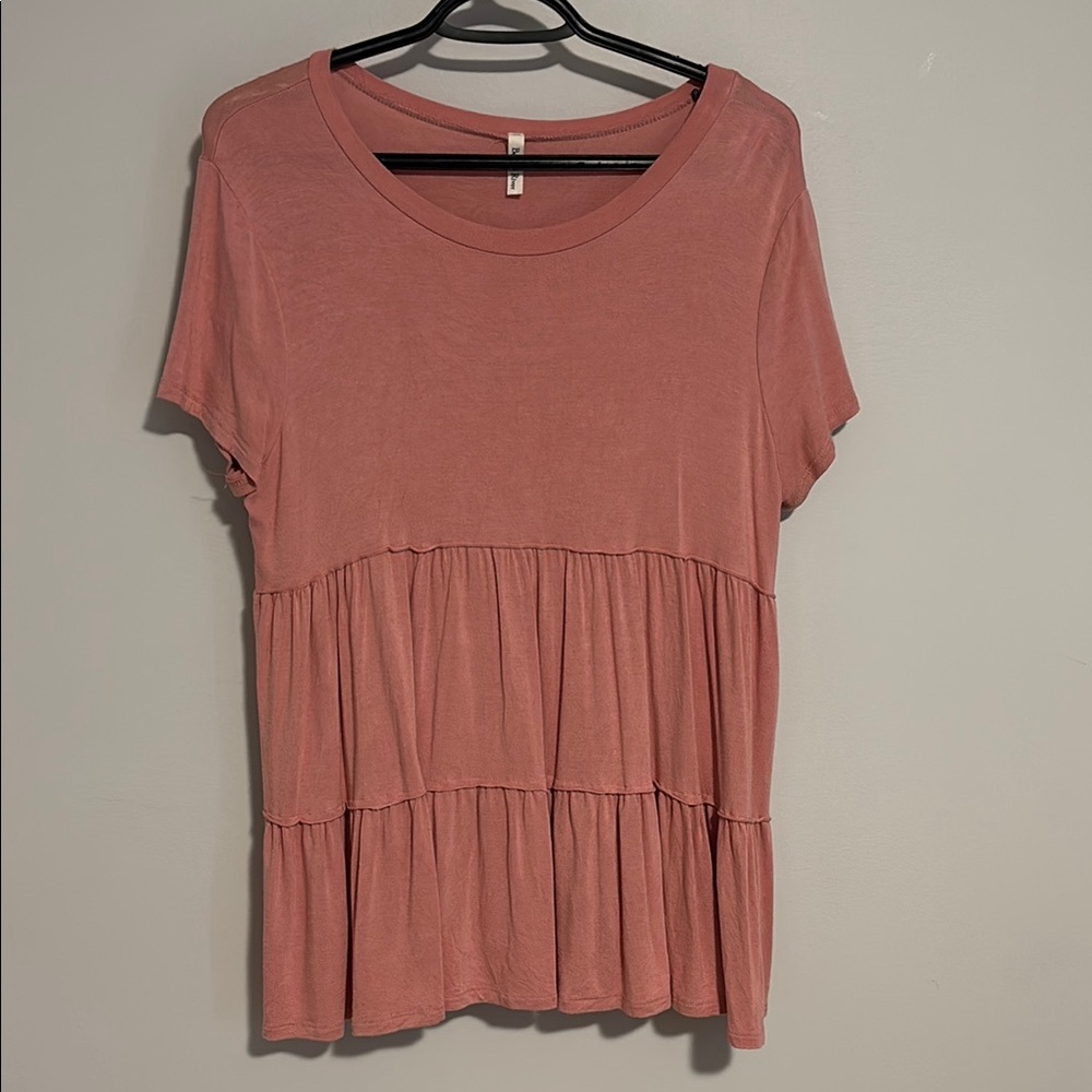 Women's Pink Tiered Top